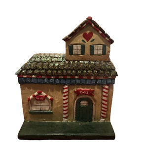 Vintage Eddie Walker Folk Art Wooden Toy Shop‎ Miniature Christmas Village Decor